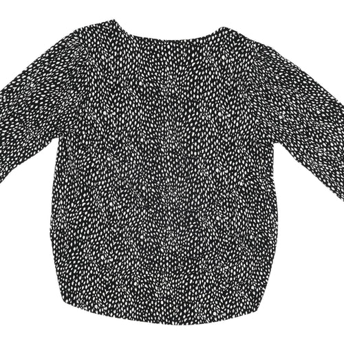 Oasis Women's Black Geometric Blouse, M