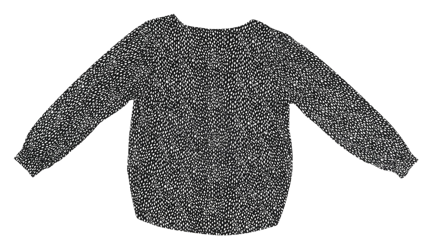 Oasis Women's Black Geometric Blouse, M