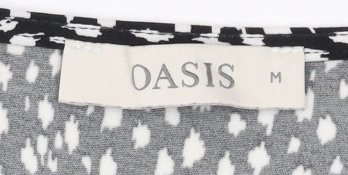Oasis Women's Black Geometric Blouse, M