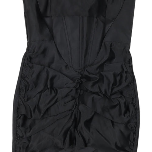 PrettyLittleThing Black Strapless Party Dress Size 12