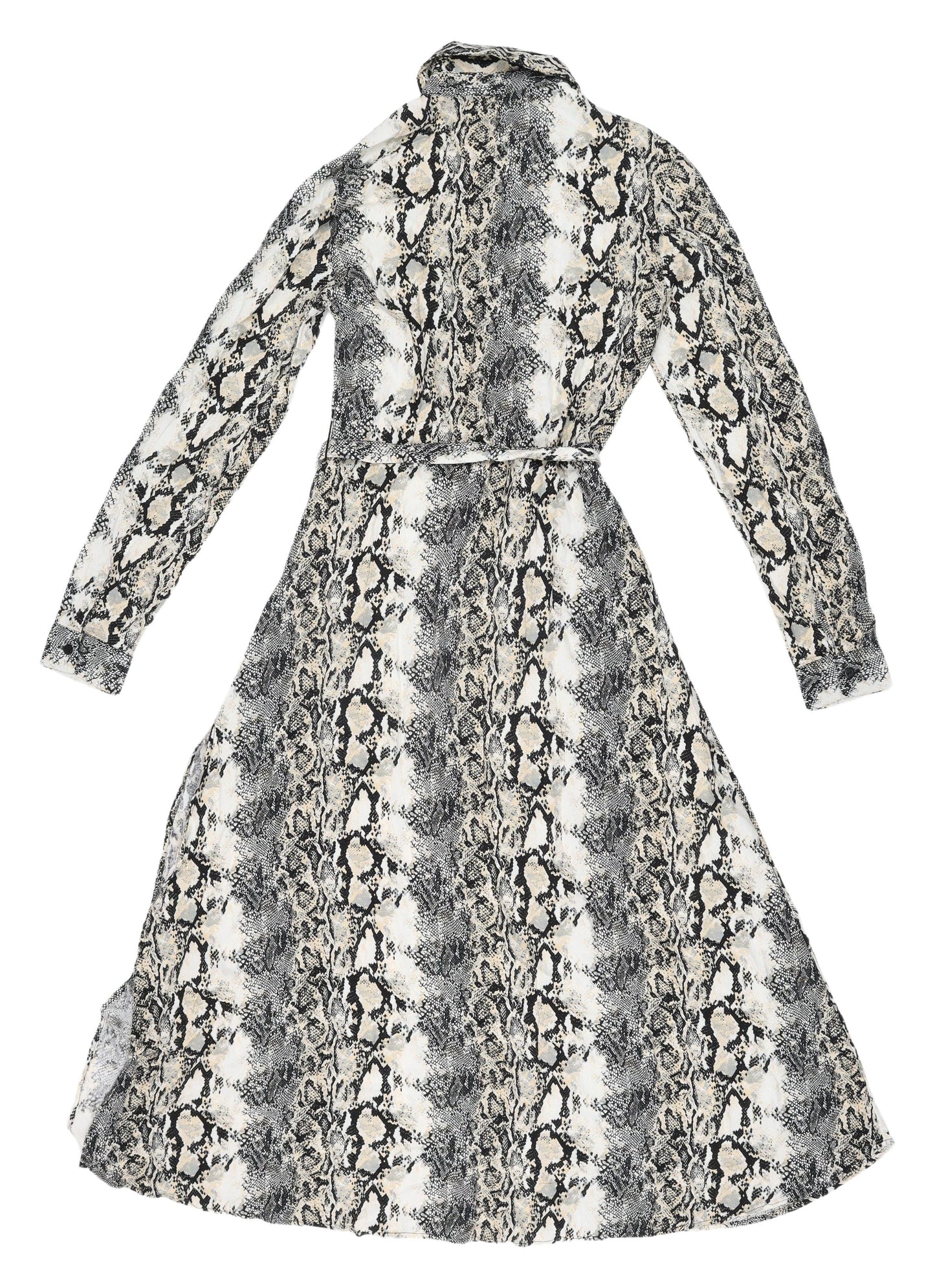 Stradivarius Animal Midi Shirt Dress XS Multicoloured Womens