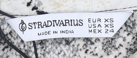 Stradivarius Animal Midi Shirt Dress XS Multicoloured Womens