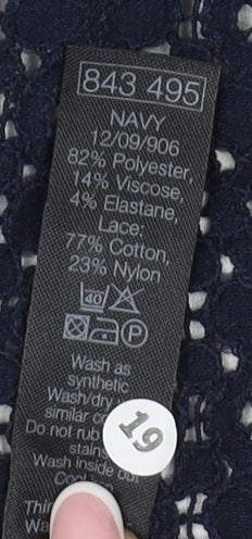 M&Co Women's Blue Shift Dress, Size 16, Sleeveless