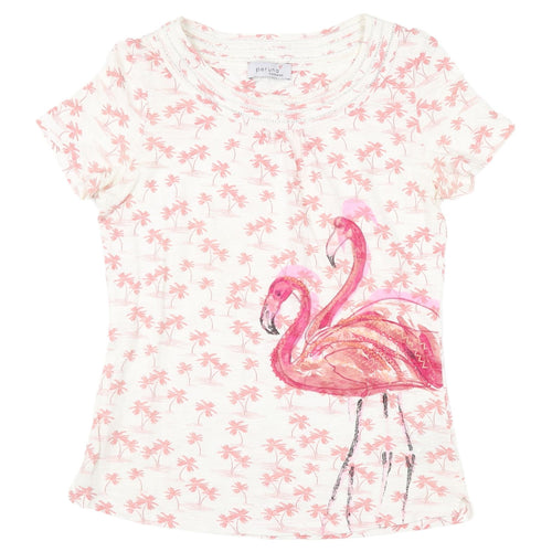 Marks and Spencer Women's Pink Flamingo Print T-Shirt UK 8