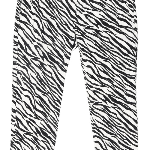 Zara Women's XL Black White Animal Print Trousers
