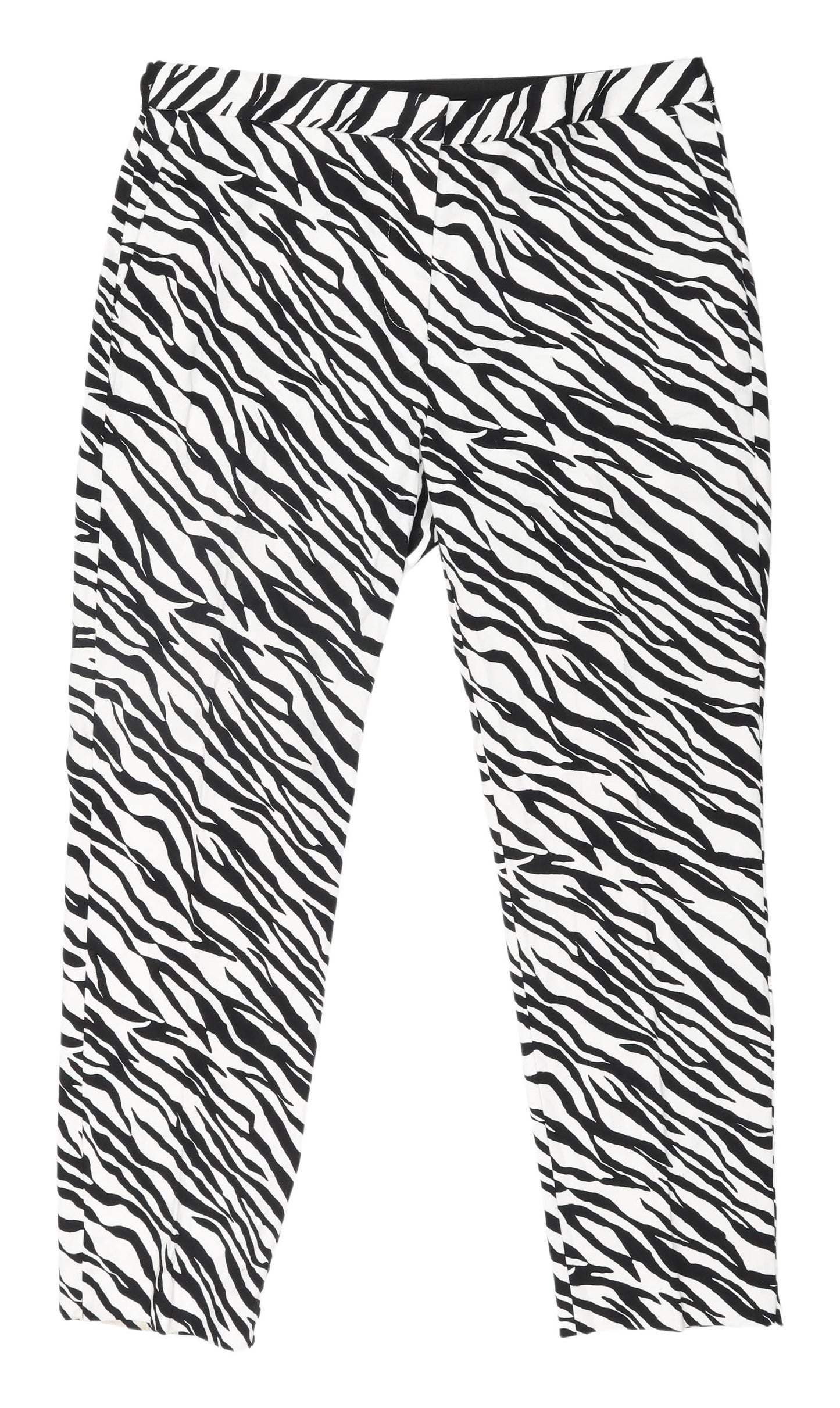 Zara Women's XL Black White Animal Print Trousers