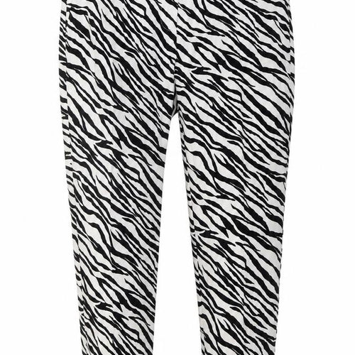 Zara Women's XL Black White Animal Print Trousers