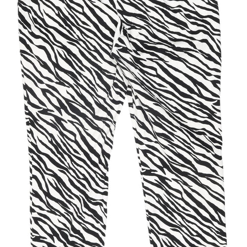 Zara Women's XL Black White Animal Print Trousers
