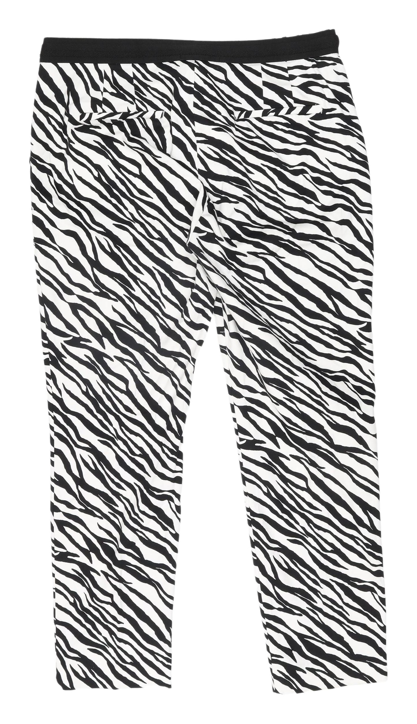 Zara Women's XL Black White Animal Print Trousers