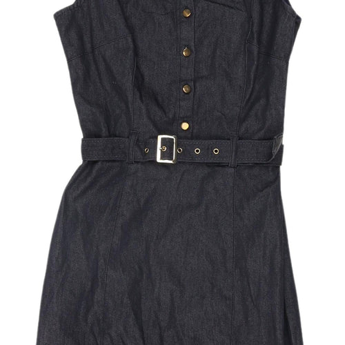 Miss Selfridge Women's Blue Denim Shirt Dress Size 4