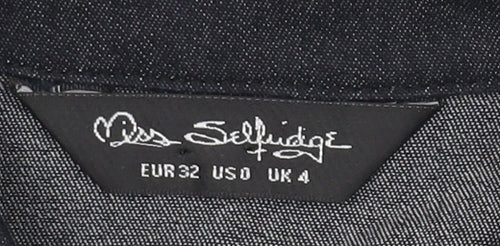 Miss Selfridge Women's Blue Denim Shirt Dress Size 4