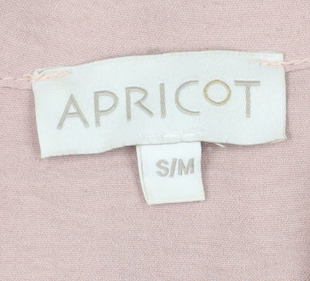 Apricot Pink Shirt Dress, S/M, Collared, Belted, Casual Women's
