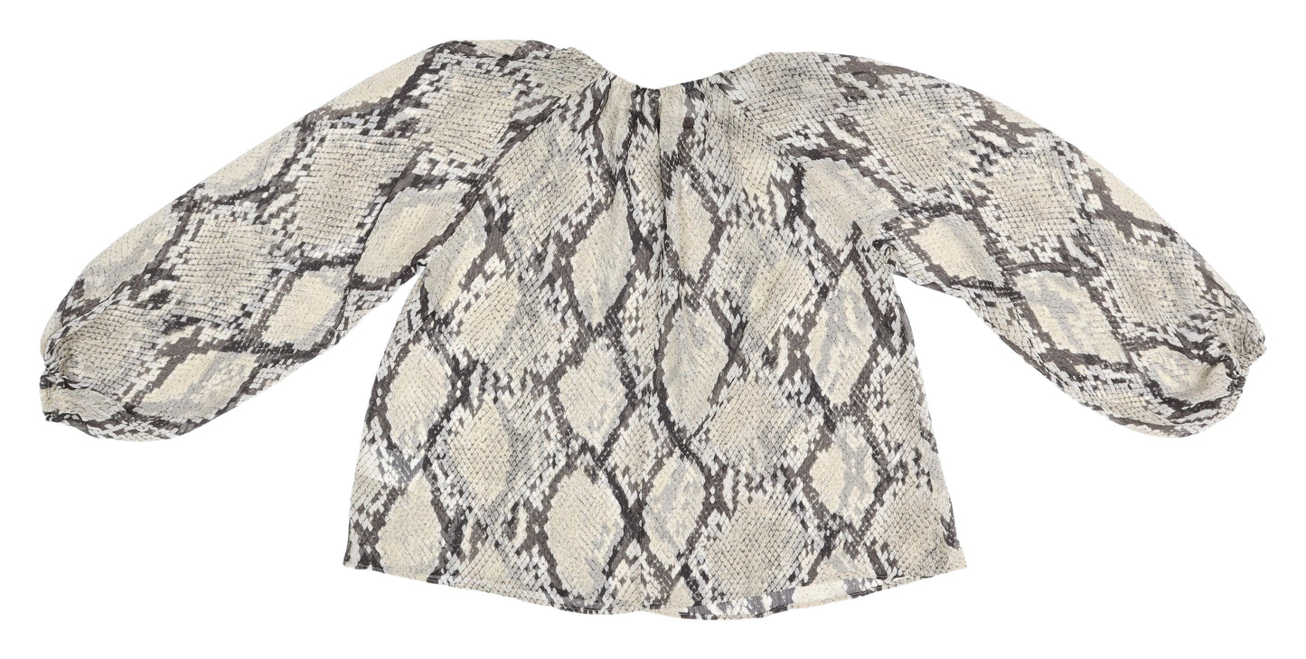 H&M Women’s XS Multicoloured Animal Print Tunic Blouse