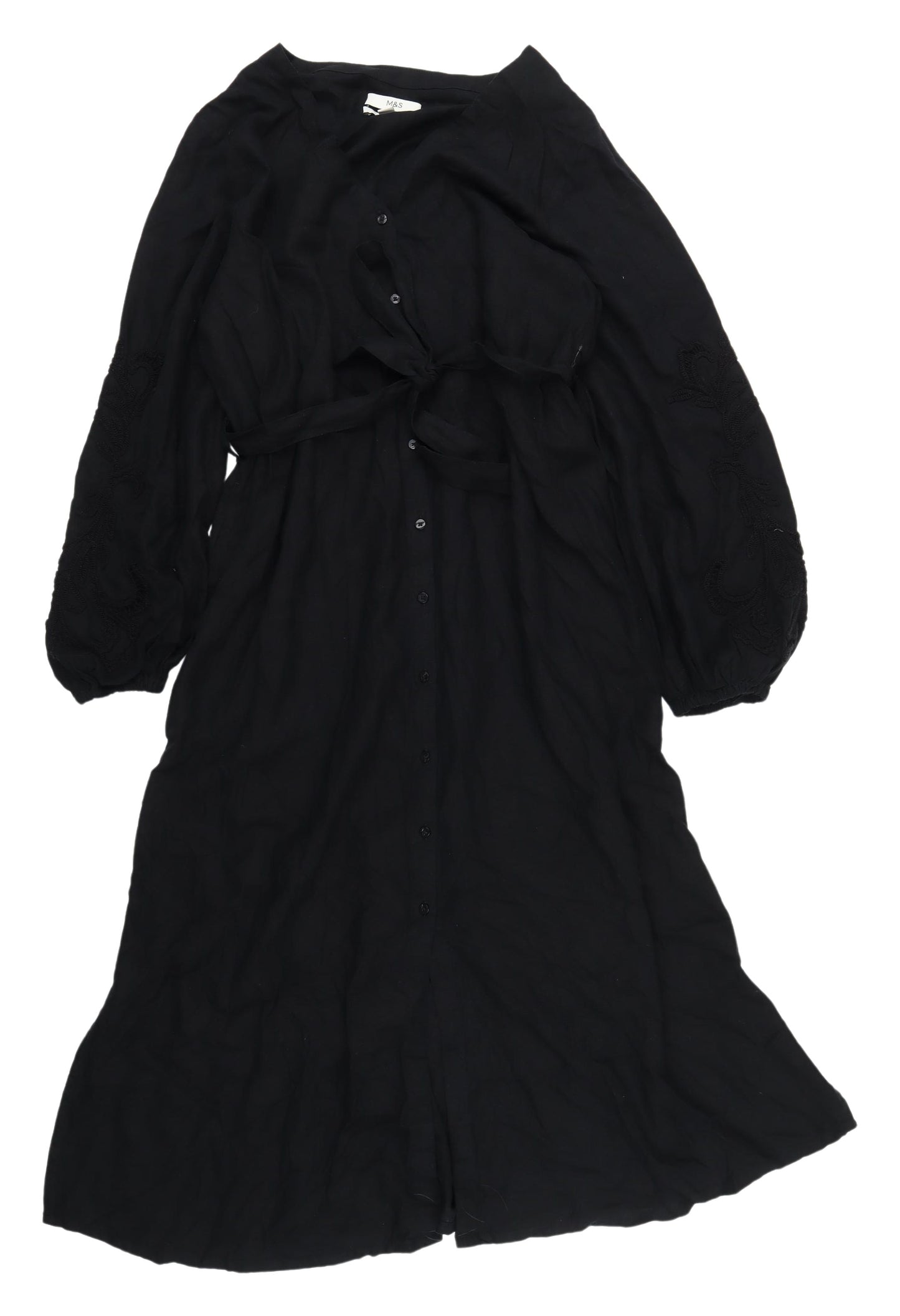 Marks and Spencer Black Women's Dress, Size 14, with Belt