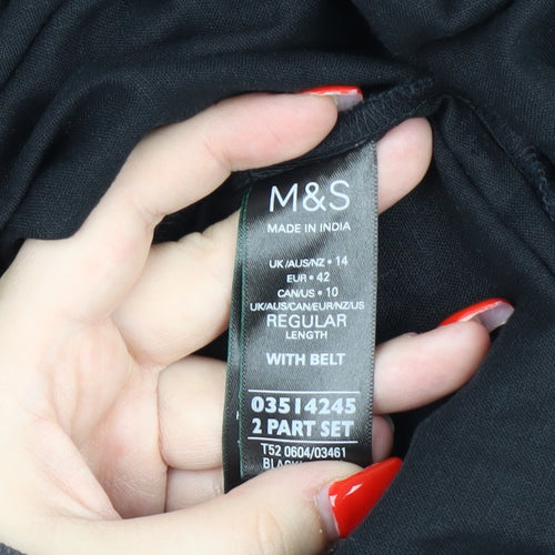 Marks and Spencer Black Women's Dress, Size 14, with Belt