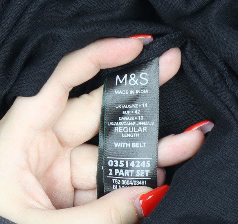 Marks and Spencer Black Women's Dress, Size 14, with Belt