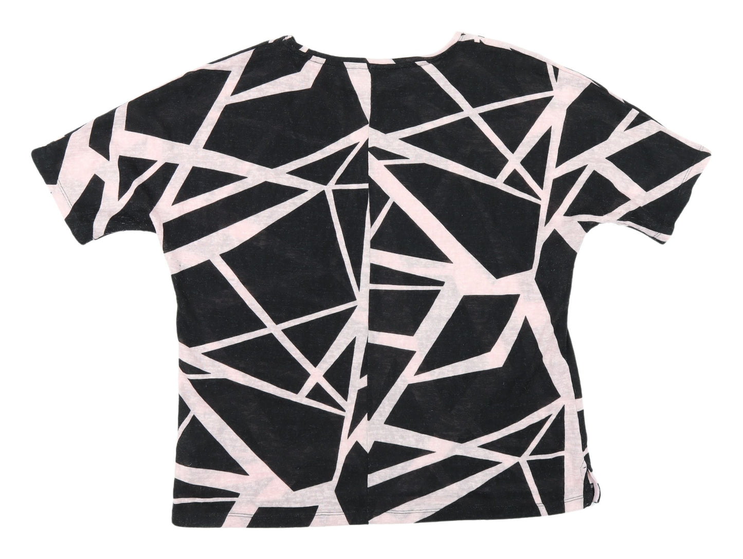 VIZ-A-VIZ Women's Black Geometric T-Shirt Size 18