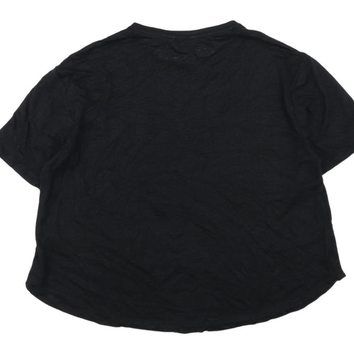 Marks and Spencer Women's Black Linen T-Shirt, Size 14, Casual