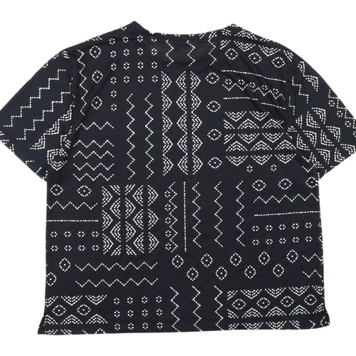 Marks and Spencer Women's Black Geometric T-Shirt Size 14