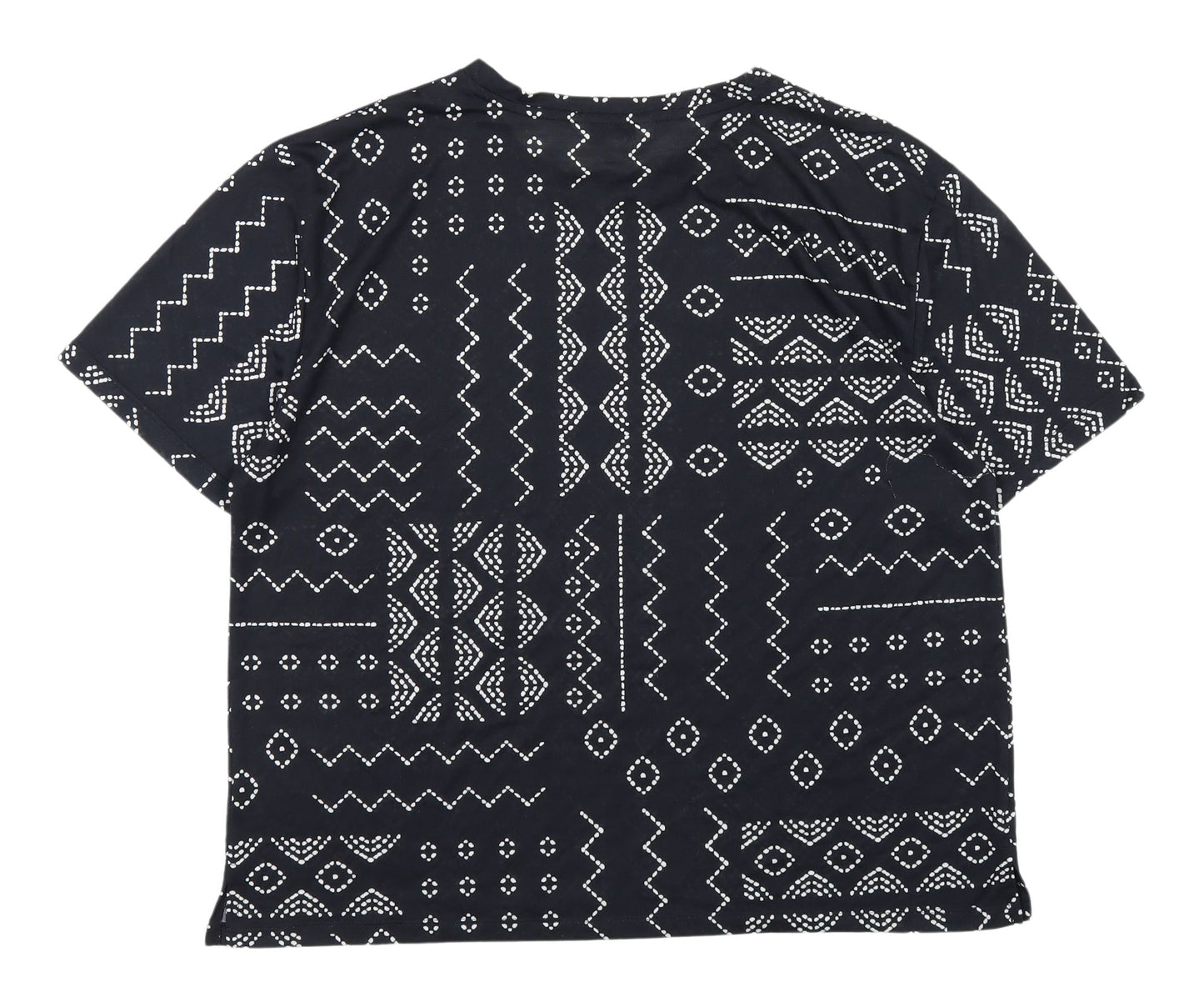 Marks and Spencer Women's Black Geometric T-Shirt Size 14
