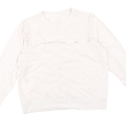 Marks and Spencer Women's Pink Ruffle Sweatshirt Size 12