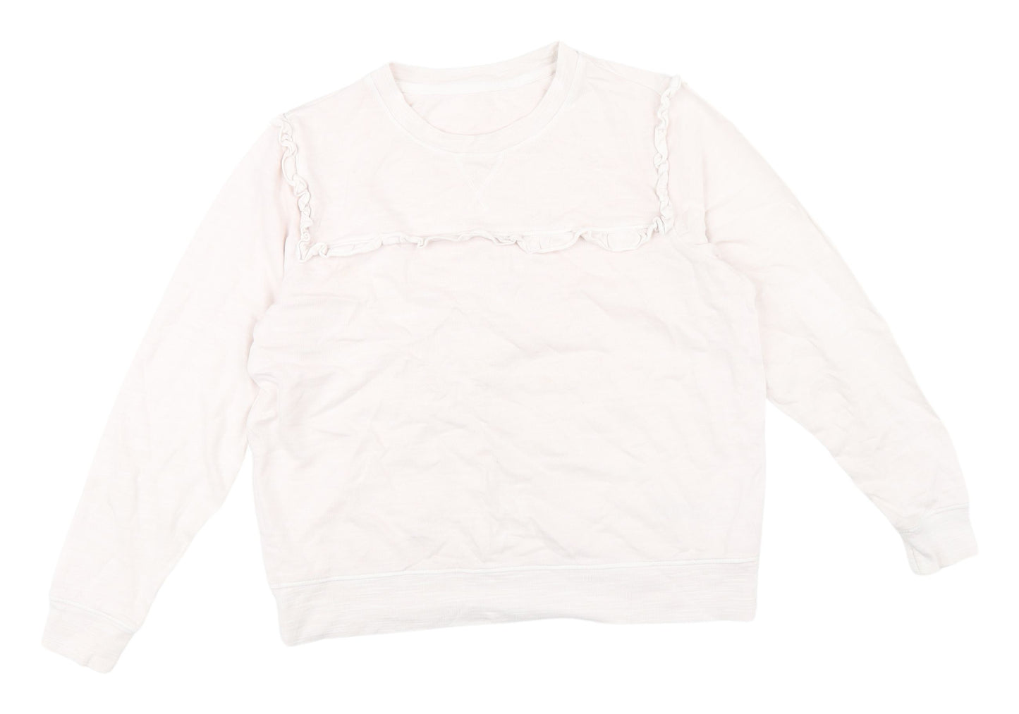 Marks and Spencer Women's Pink Ruffle Sweatshirt Size 12