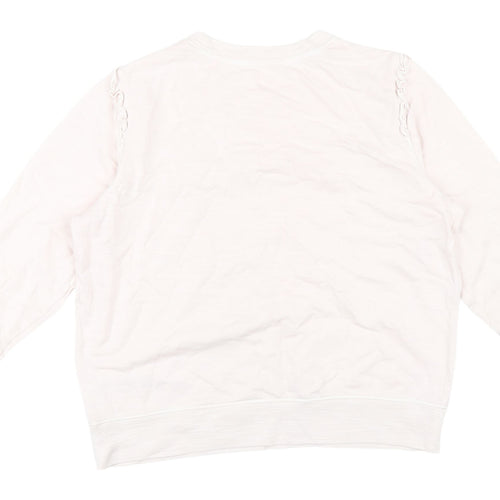 Marks and Spencer Women's Pink Ruffle Sweatshirt Size 12