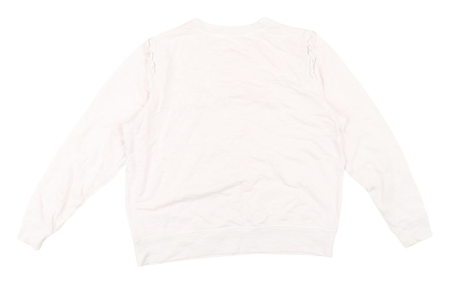 Marks and Spencer Women's Pink Ruffle Sweatshirt Size 12