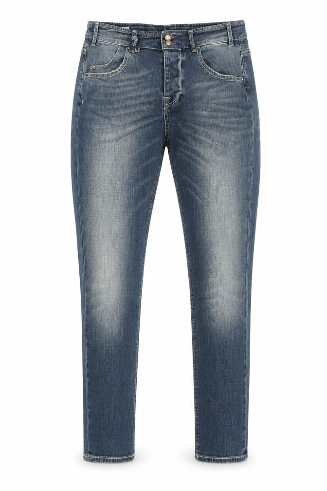 Front view of JColor Women's Blue Straight Jeans, size 29, with Stretch