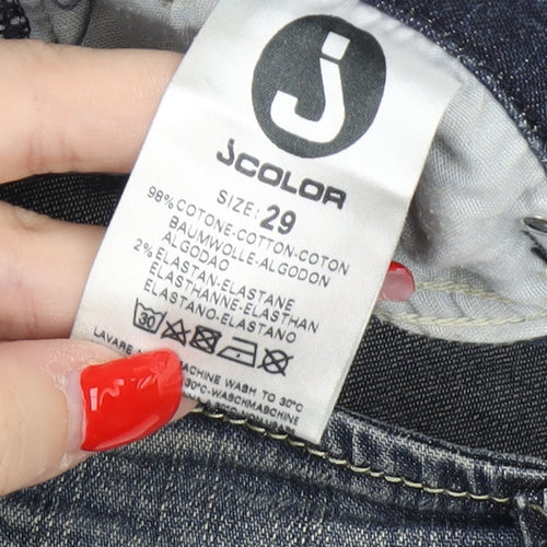 JColor Women's Blue Straight Jeans Size 29 with Stretch
