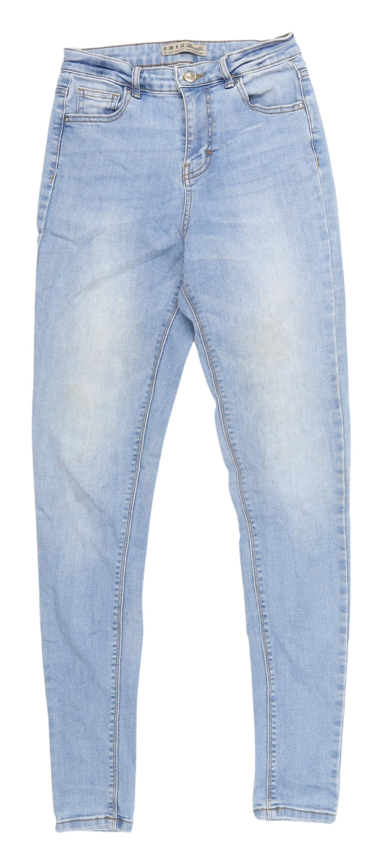 Denim Co. Women's Blue Skinny Jeans - Size 10