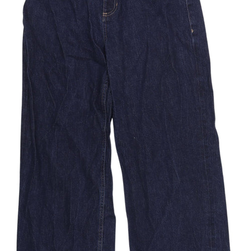 Marks and Spencer Women's Blue Wide-Leg Jeans Size 12