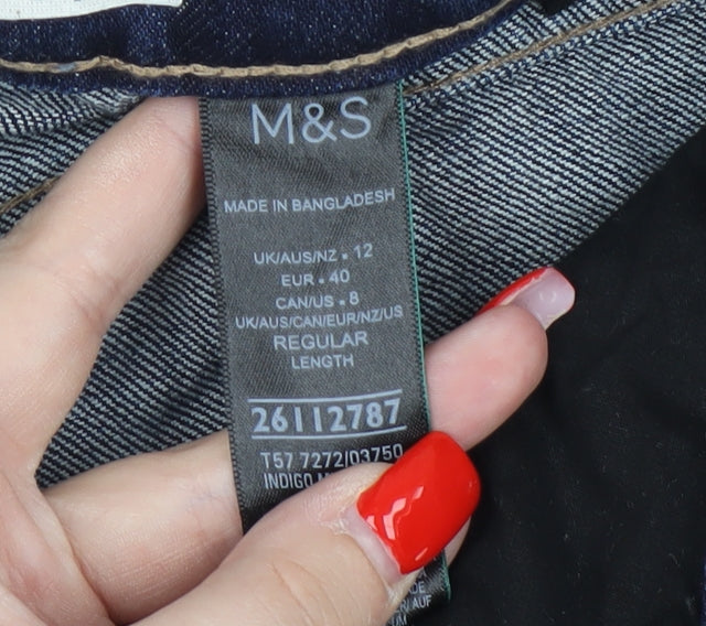 Marks and Spencer Women's Blue Wide-Leg Jeans Size 12