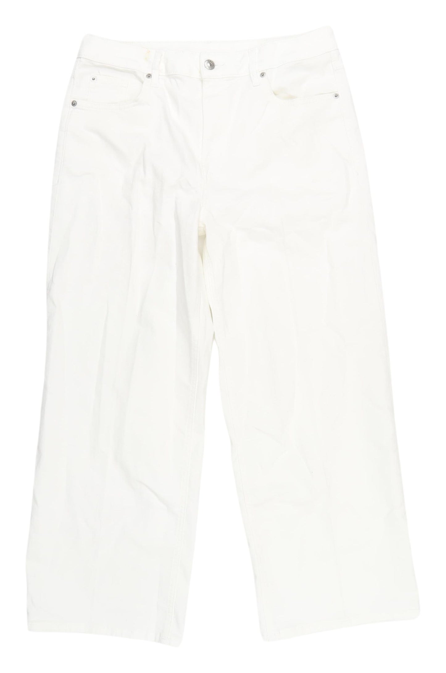 Marks and Spencer Women's White Wide-Leg Jeans Size 14