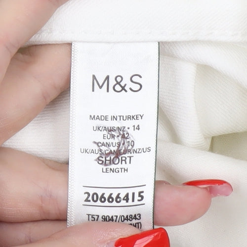 Marks and Spencer Women's White Wide-Leg Jeans Size 14