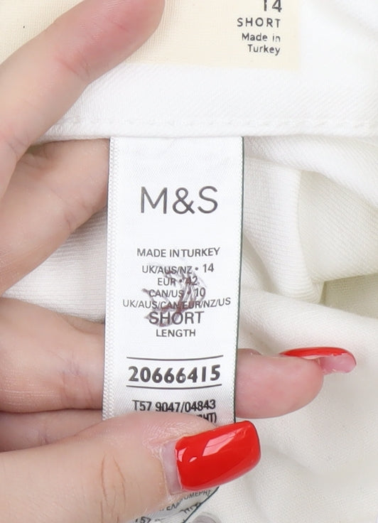 Marks and Spencer Women's White Wide-Leg Jeans Size 14