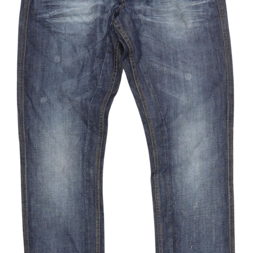 Inside Men's Blue Straight Jeans Size 16 Cotton