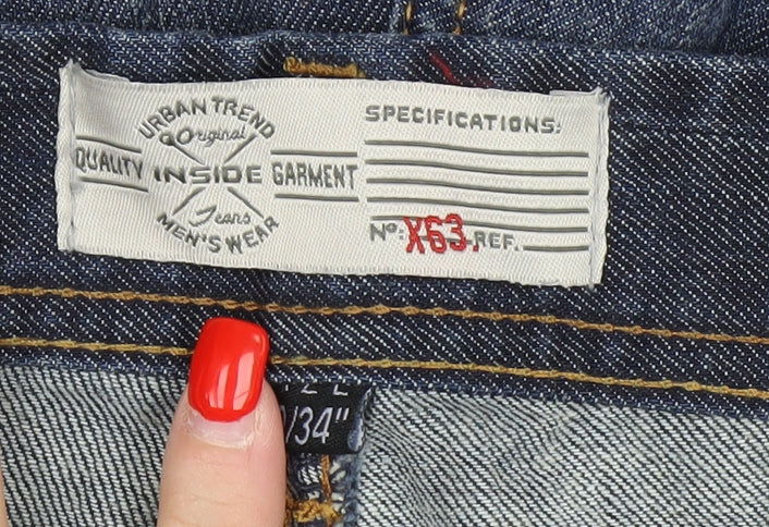 Inside Men's Blue Straight Jeans Size 16 Cotton