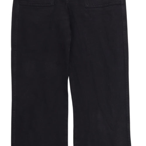 Zara Women's Black Wide-Leg Jeans Size S
