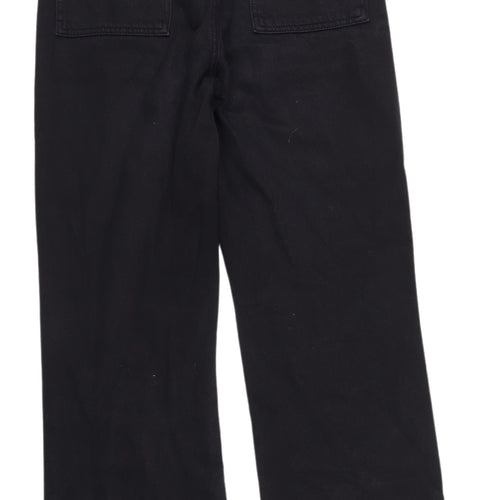 Zara Women's Black Wide-Leg Jeans Size S