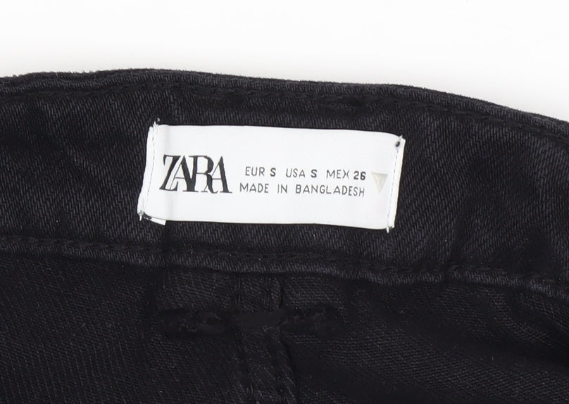 Zara Women's Black Wide-Leg Jeans Size S