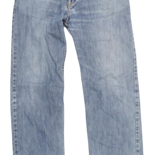 Marks and Spencer Men's Blue Straight Jeans, M, Regular Fit