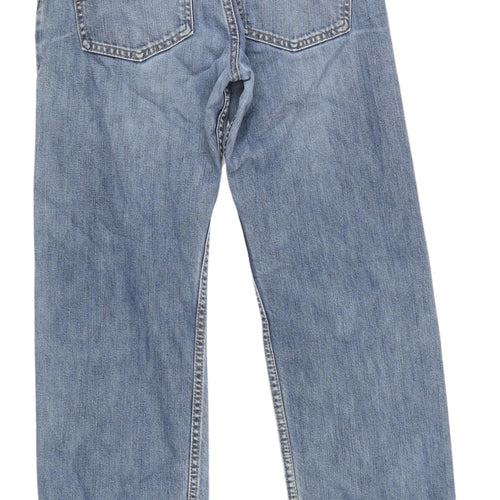 Marks and Spencer Men's Blue Straight Jeans, M, Regular Fit