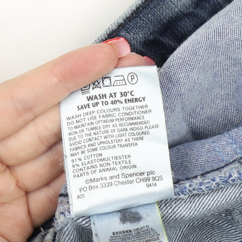 Marks and Spencer Men's Blue Straight Jeans, M, Regular Fit
