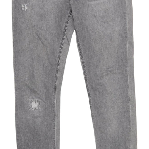 Zara Men's Grey Skinny Jeans Size 12 Distressed