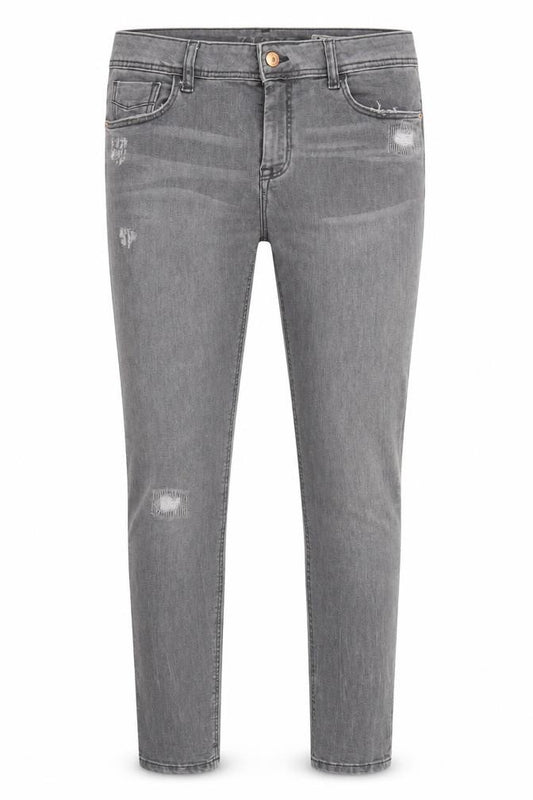 Front view of Zara Men's Grey Skinny Jeans, size 12, Distressed