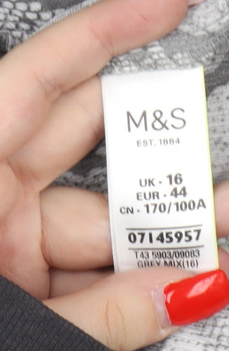 Marks and Spencer Women's Grey Animal Print Blouse