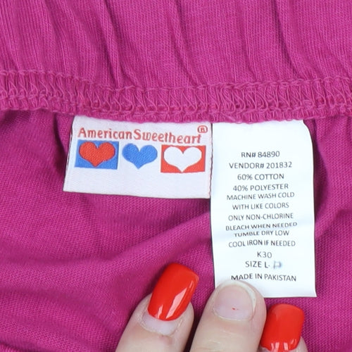 American Sweetheart Pink Peasant Skirt L Women