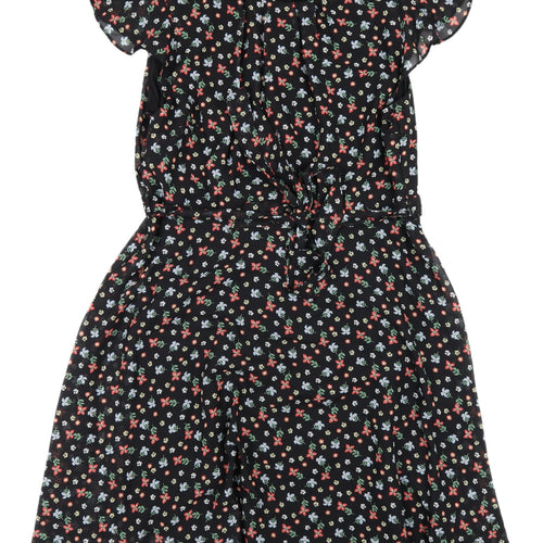 Dorothy Perkins Women's Black Floral Dress Size 16