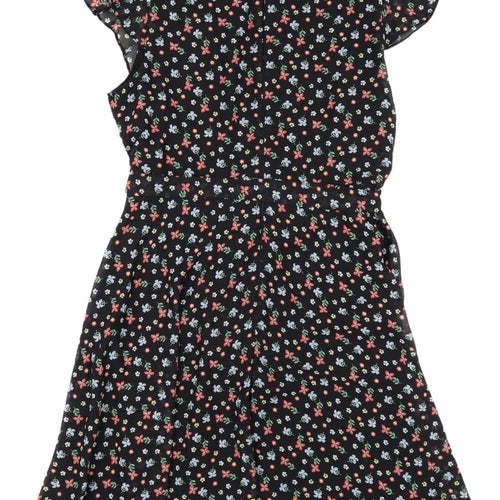 Dorothy Perkins Women's Black Floral Dress Size 16